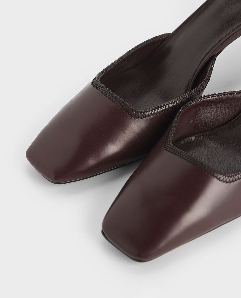 CHARLES & KEITH - Giày cao gót mũi vuông Stitch Detail D Orsay