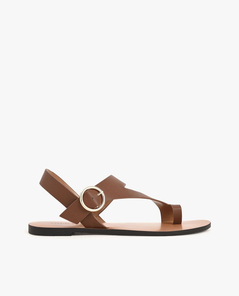 CHARLES & KEITH - Giày sandal nữ Toe Loop Asymmetric Strap