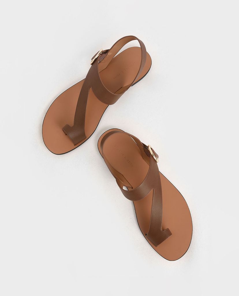 CHARLES & KEITH - Giày sandal nữ Toe Loop Asymmetric Strap