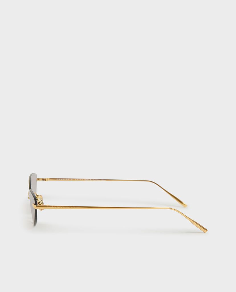 CHARLES & KEITH - Kính mát gọng mắt mèo Rimless