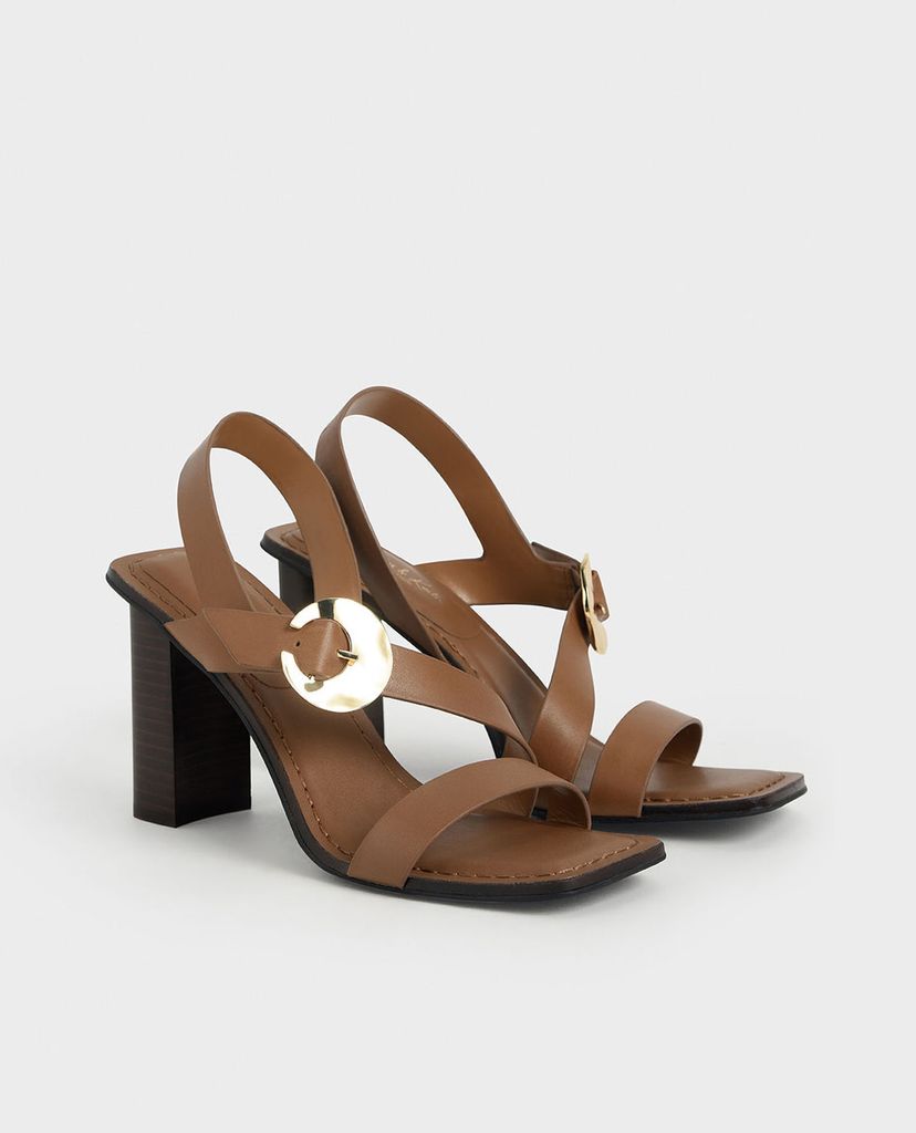 CHARLES & KEITH - Giày cao gót quai ngang Leather Hammered