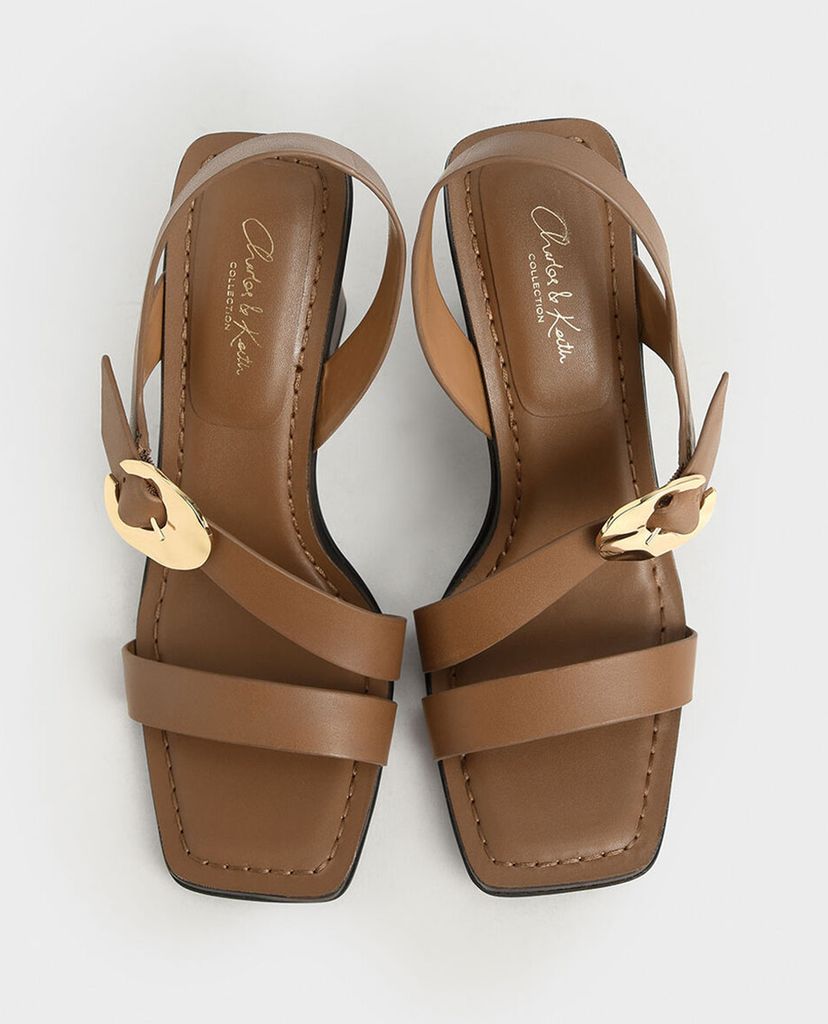 CHARLES & KEITH - Giày cao gót quai ngang Leather Hammered