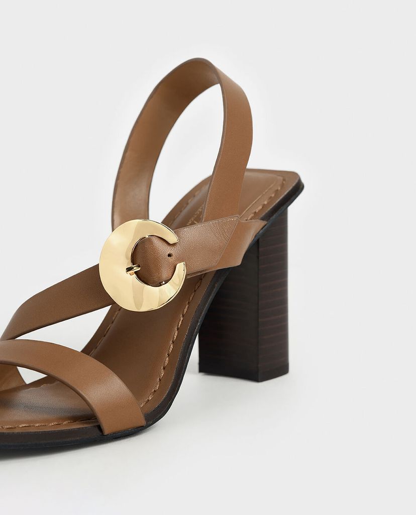 CHARLES & KEITH - Giày cao gót quai ngang Leather Hammered