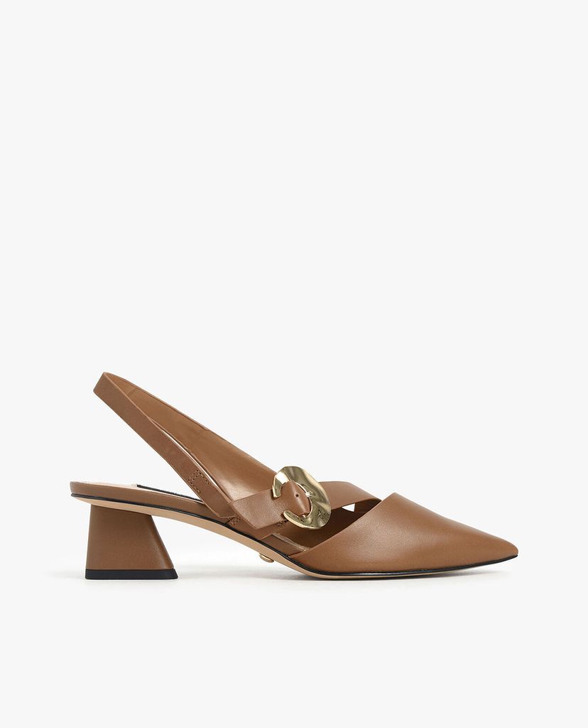 CHARLES & KEITH - Giày cao gót mũi nhọn Leather Hammered
