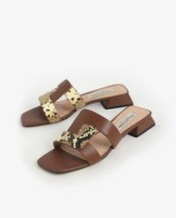 CHARLES & KEITH - Giày mules nữ quai ngang Leather Cut Out