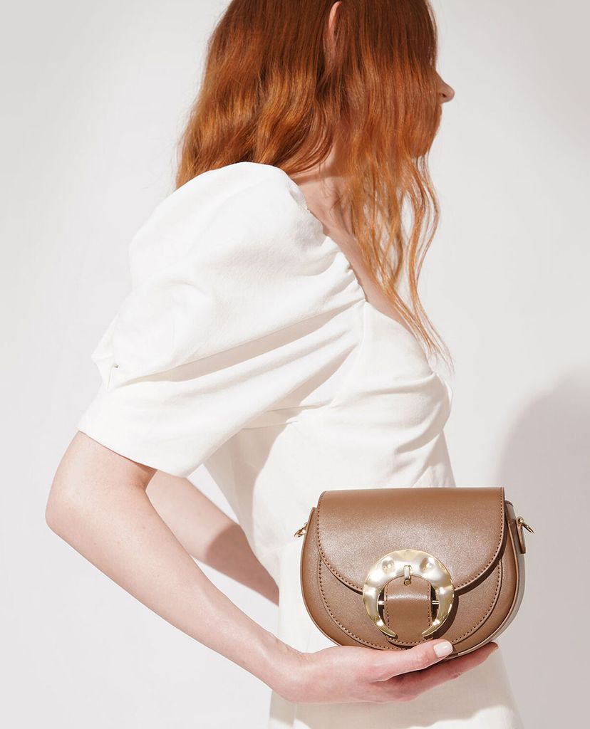 CHARLES & KEITH - Túi đeo chéo nữ Leather Saddle