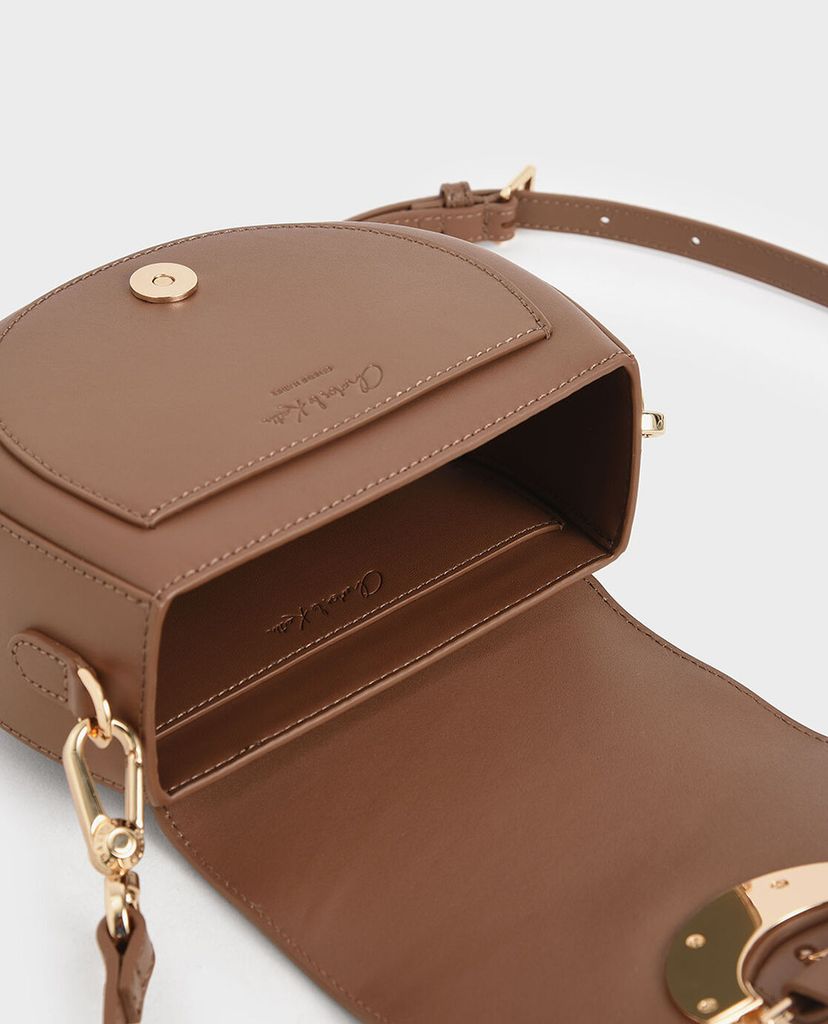CHARLES & KEITH - Túi đeo chéo nữ Leather Saddle