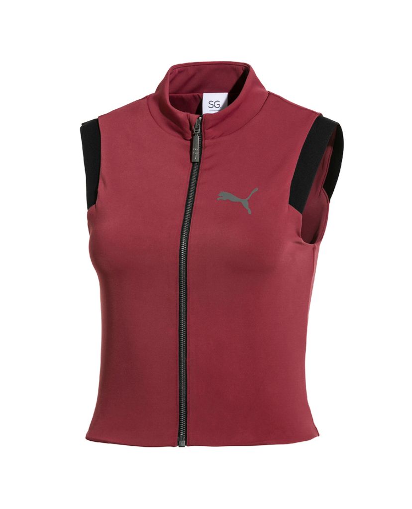 PUMA - Áo croptop nữ phối zip SG x PUMA