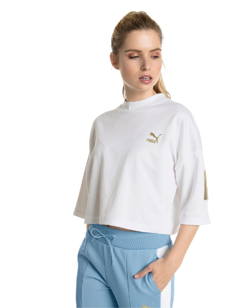 PUMA - Áo croptop nữ tay ngắn Retro