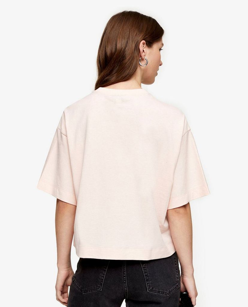 TOPSHOP - Áo thun nữ cổ tròn tay lỡ Pink Panel Boxy