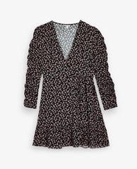 TOPSHOP - Đầm mini cổ V tay dài Floral Print Wrap