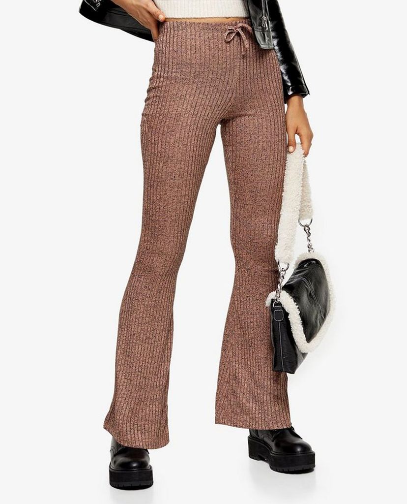 TOPSHOP - Quần kiểu nữ ống loe Pink Marl Flare