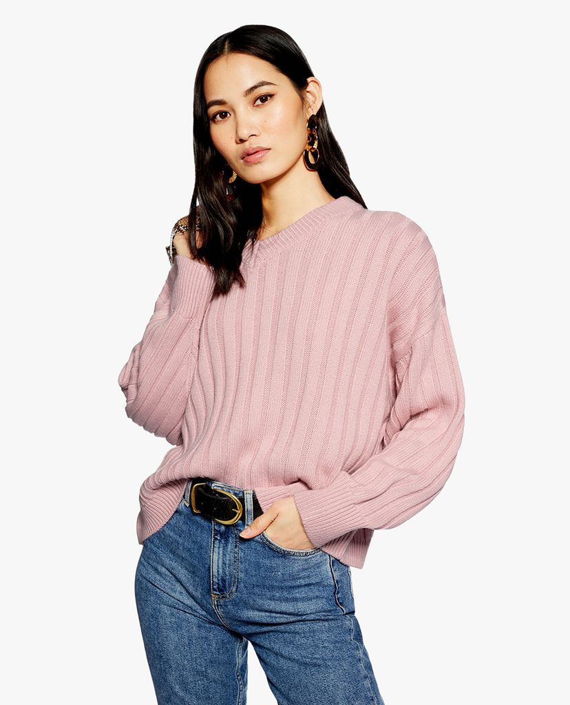 TOPSHOP - Áo len nữ cổ V tay dài High V Neck