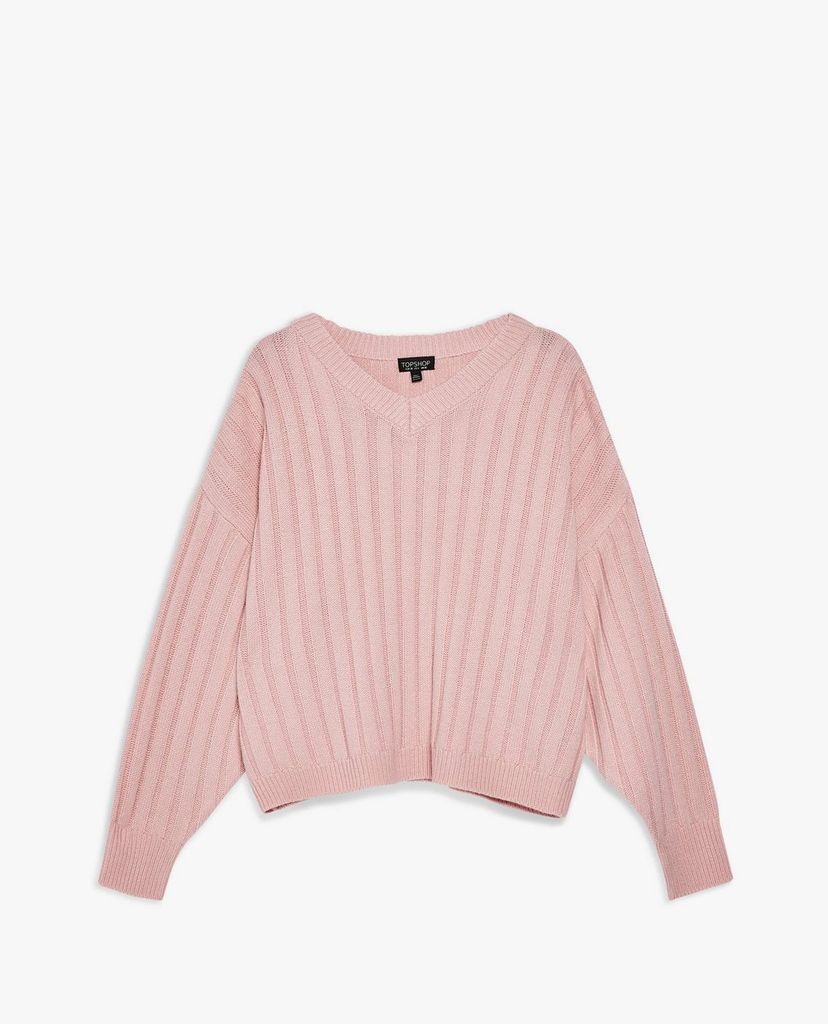 TOPSHOP - Áo len nữ cổ V tay dài High V Neck