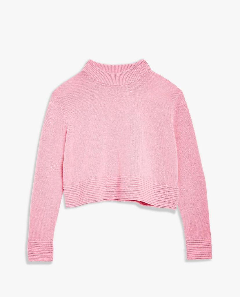 TOPSHOP - Áo len nữ cổ tròn tay dài Ottoman Cropped Cashmere