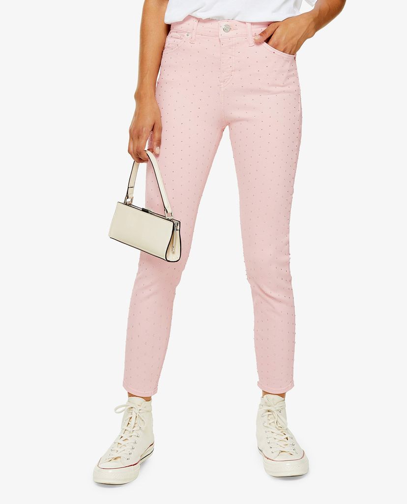 TOPSHOP - Quần jeans nữ phom skinny PETITE Pink Diamanté Jamie