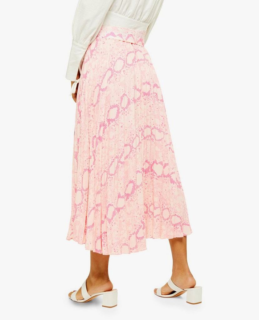 TOPSHOP - Chân váy midi Pink Snake Pleat