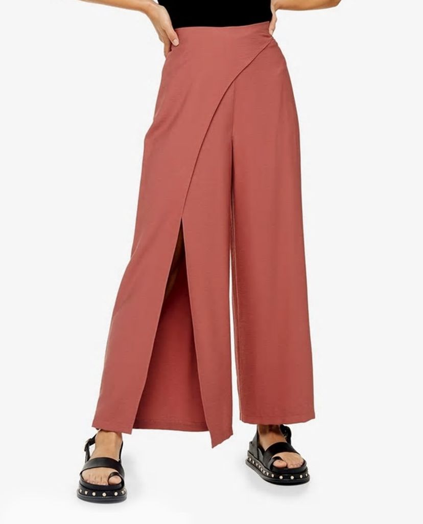 TOPSHOP - Quần kiểu nữ ống rộng xẻ lai thời trang