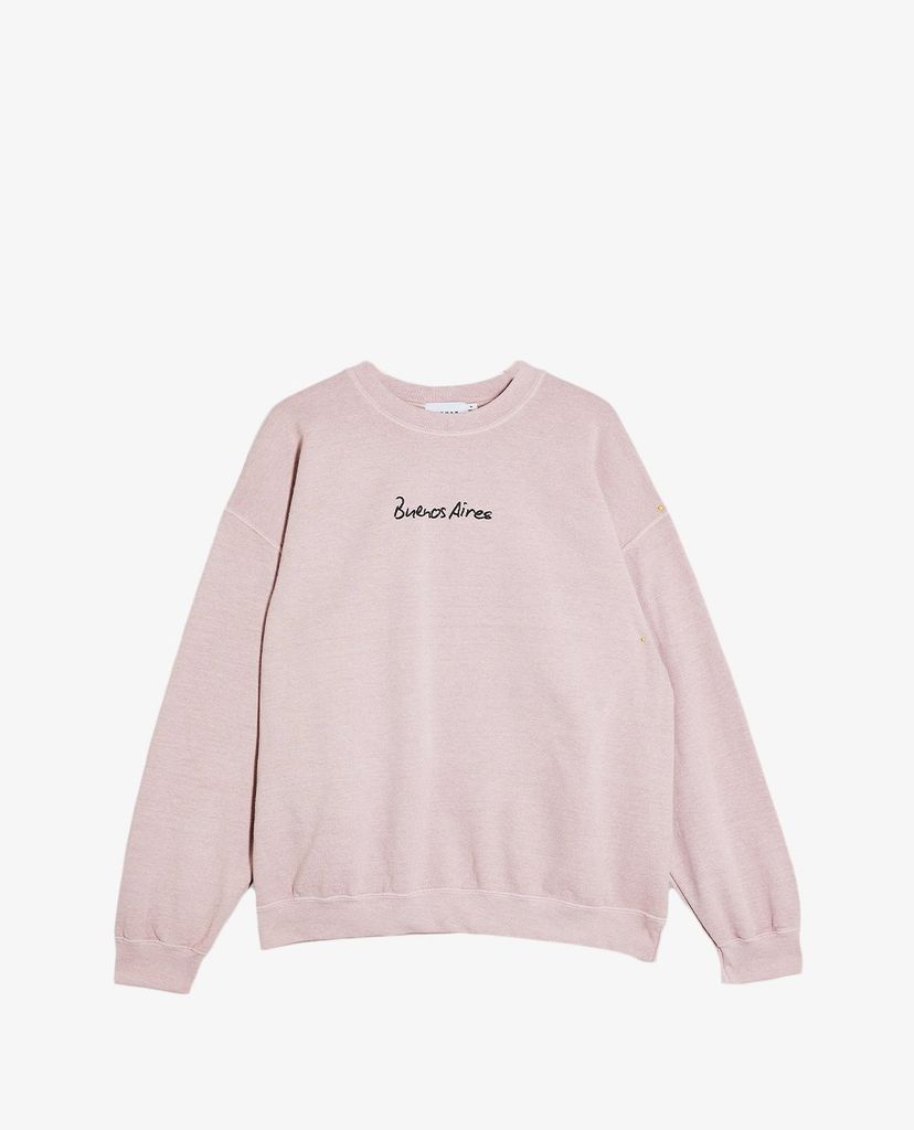 TOPMAN - Áo sweatshirt nam cổ tròn tay dài Pink Buenos Aires