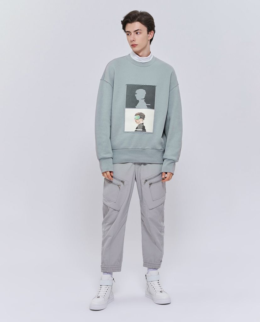 Áo sweater nam họa tiết mặt người