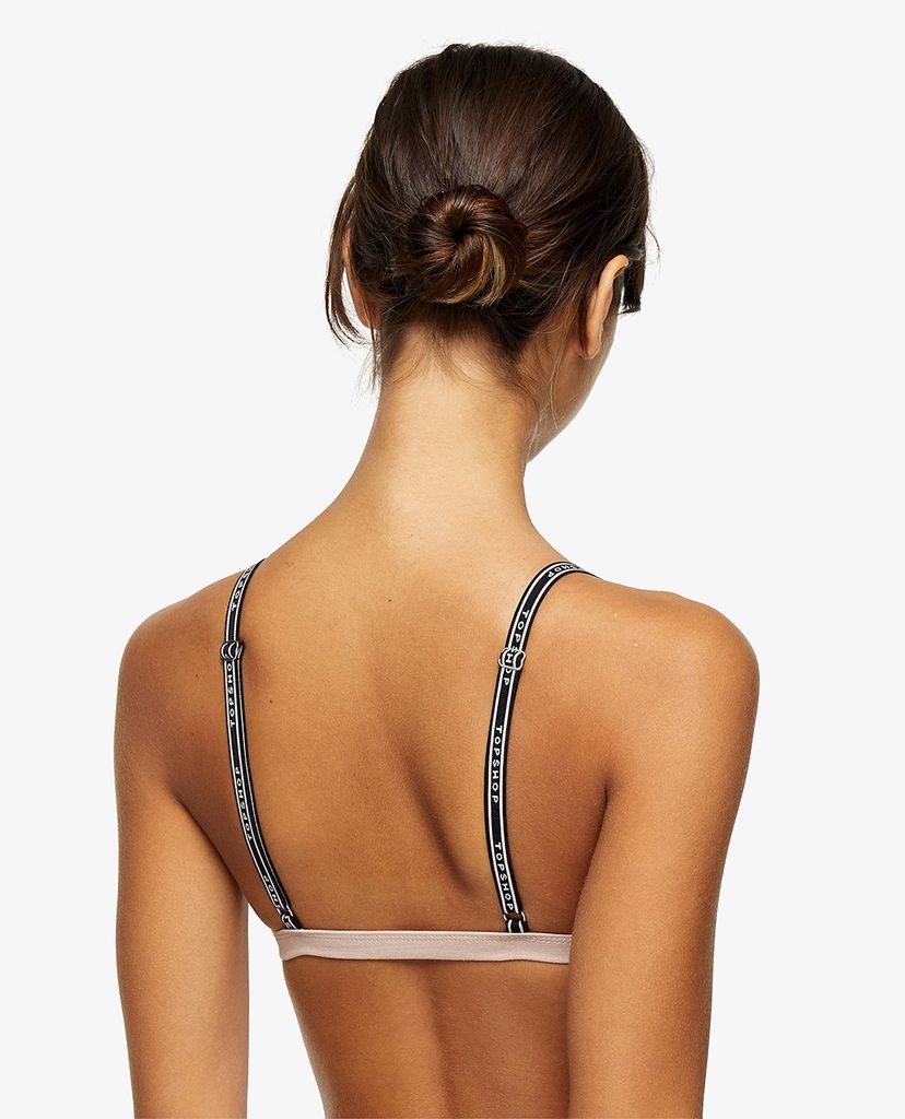 TOPSHOP - Áo bra nữ hai dây Pink Branded Jersey Triangle