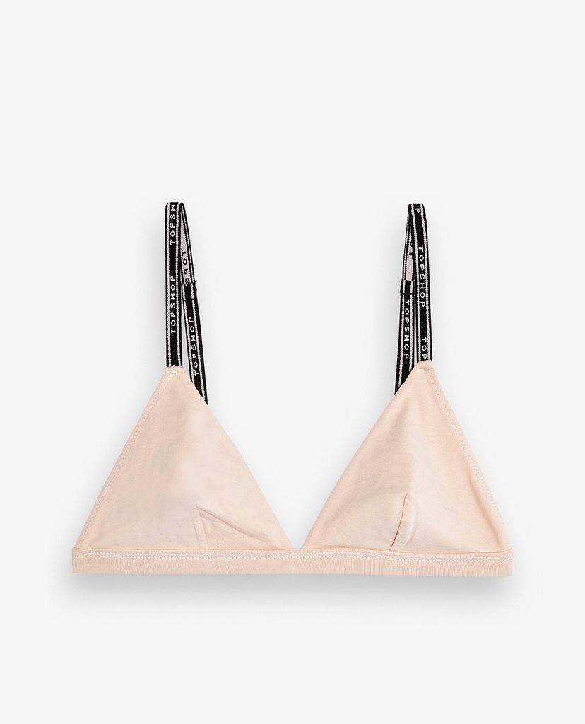 TOPSHOP - Áo bra nữ hai dây Pink Branded Jersey Triangle