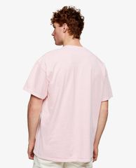 TOPMAN - Áo thun nam cổ tròn ngắn tay Pink Paris Vertical Overdye