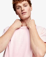 TOPMAN - Áo thun nam cổ tròn ngắn tay Pink Paris Vertical Overdye