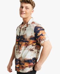 TOPMAN - Áo sơ mi nam tay ngắn cổ bẻ Abstract
