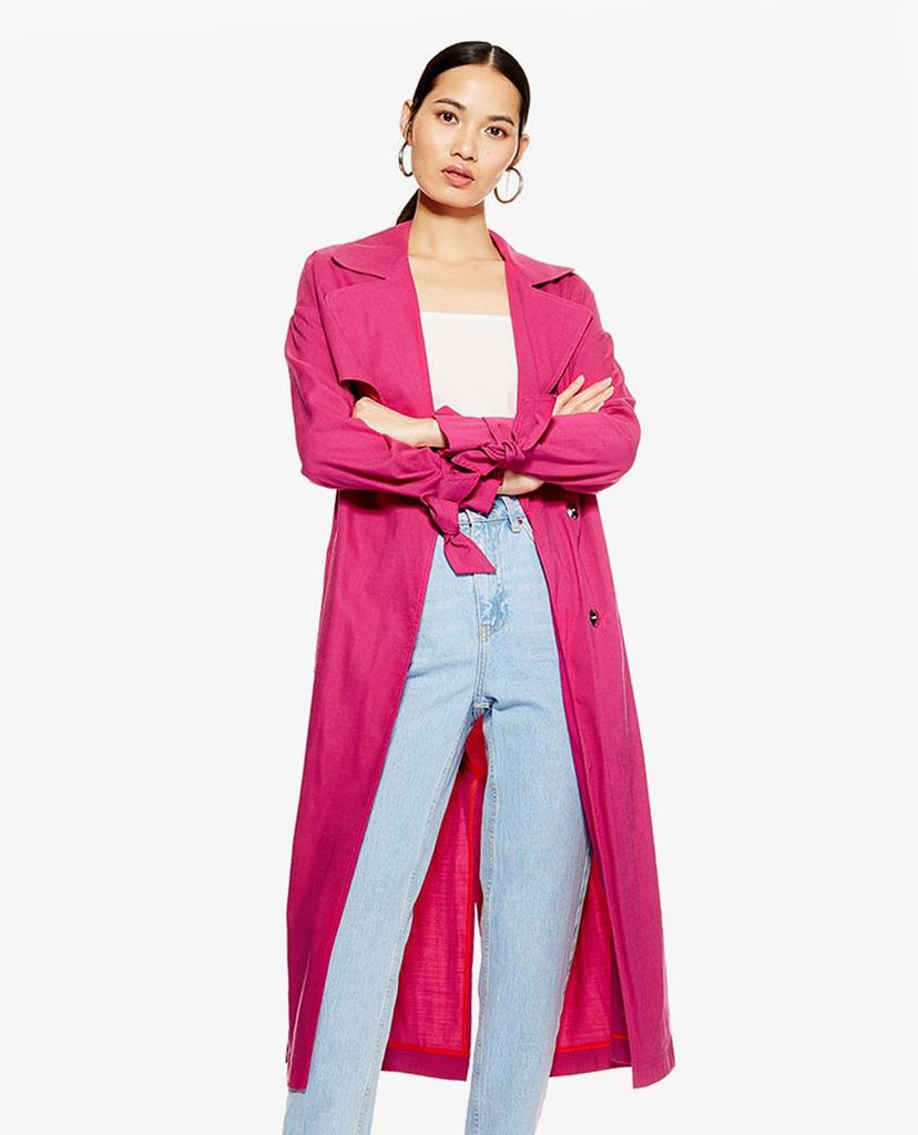 TOPSHOP - Áo blazer nữ tay dài phối thắt lưng xẻ tà thời trang