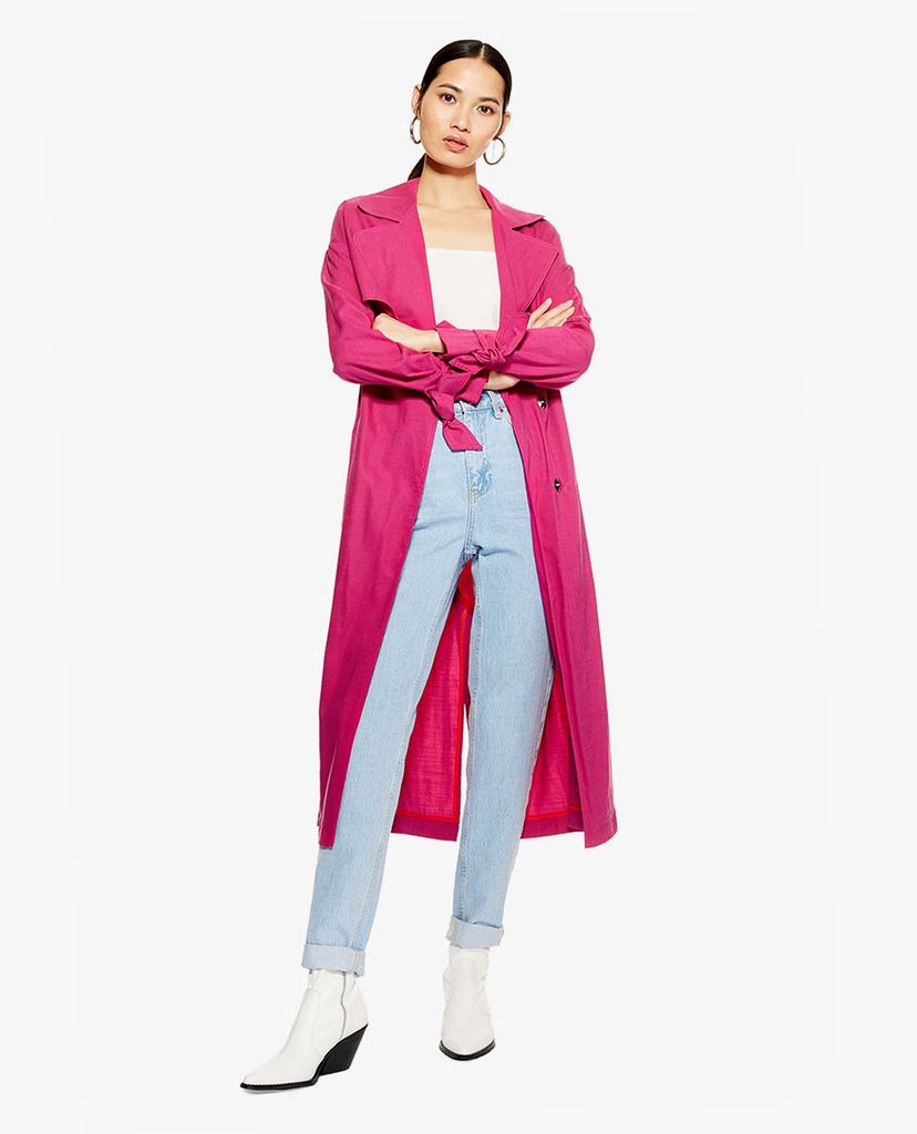 TOPSHOP - Áo blazer nữ tay dài phối thắt lưng xẻ tà thời trang