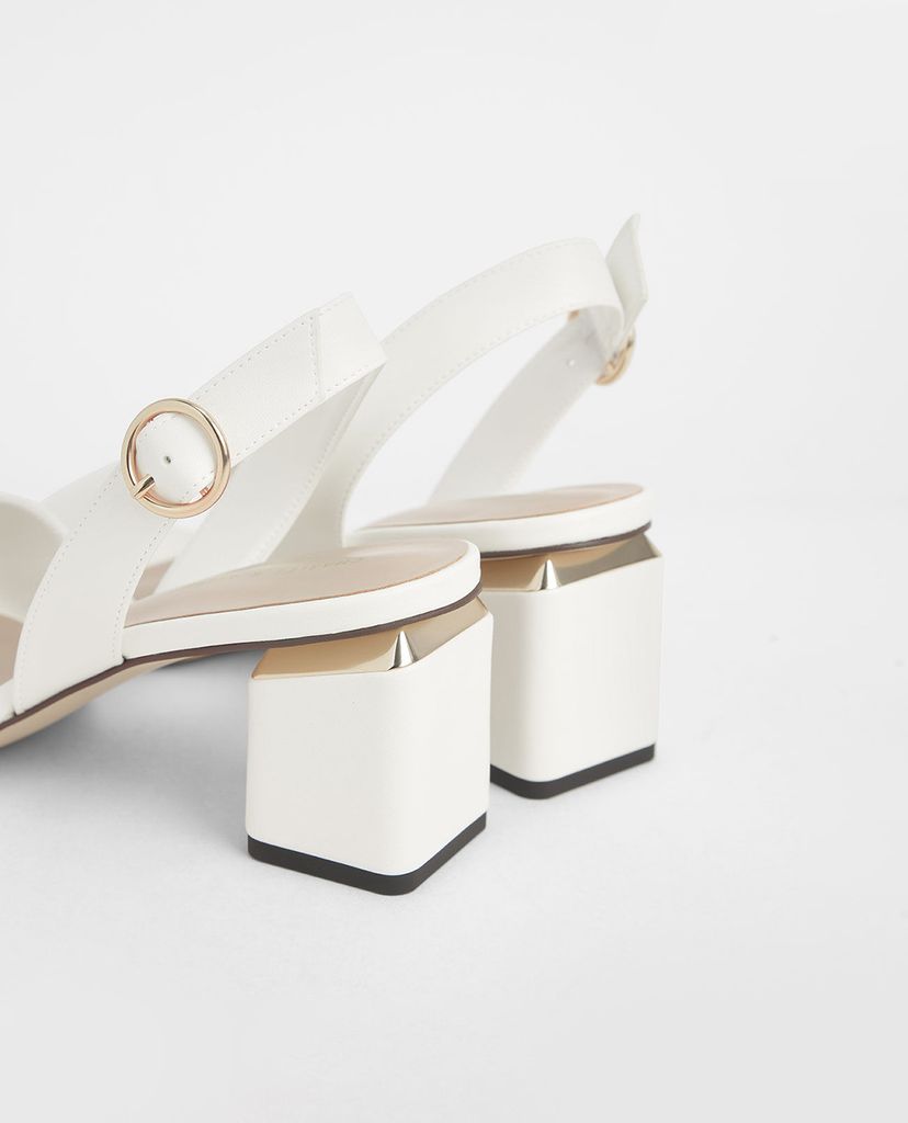CHARLES & KEITH - Giày cao gót đế vuông Slingback Block