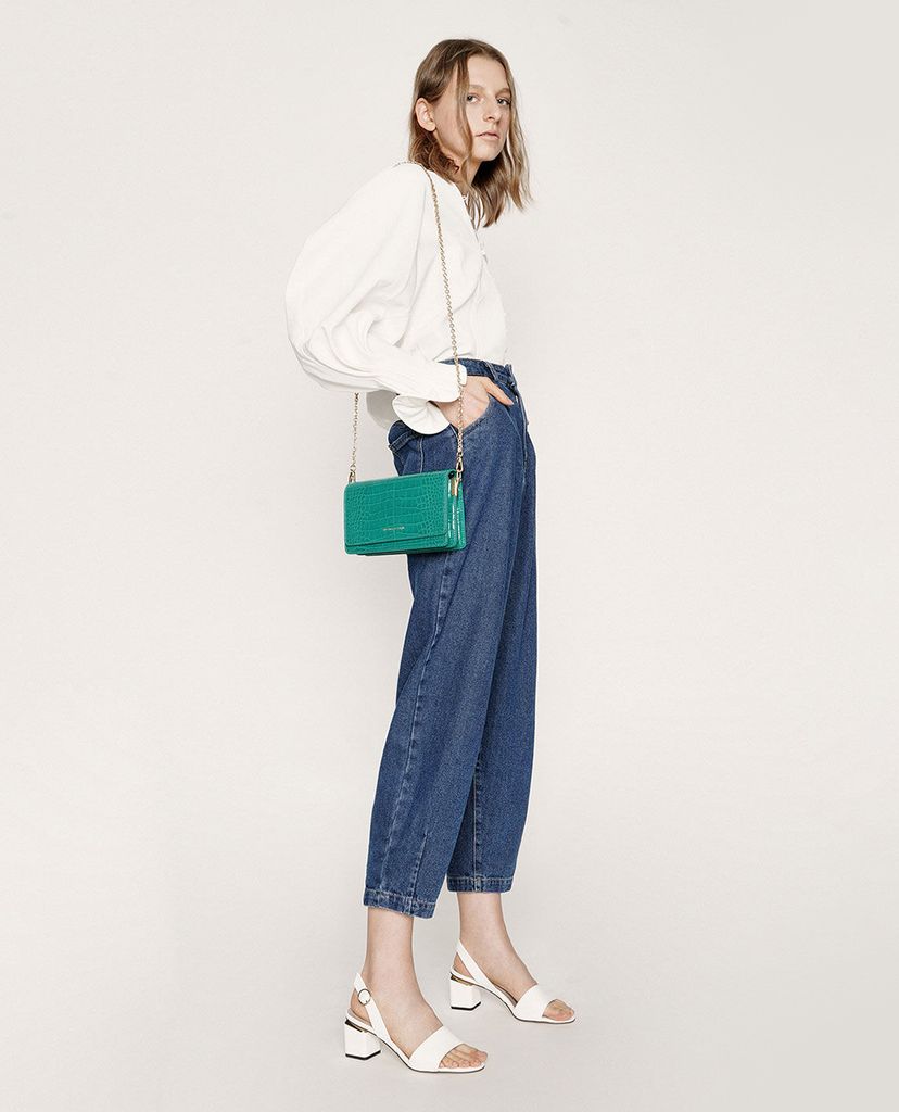 CHARLES & KEITH - Giày cao gót đế vuông Slingback Block