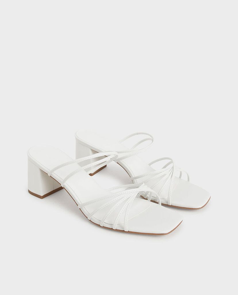 CHARLES & KEITH - Giày cao gót quai ngang mảnh Strappy Square Toe