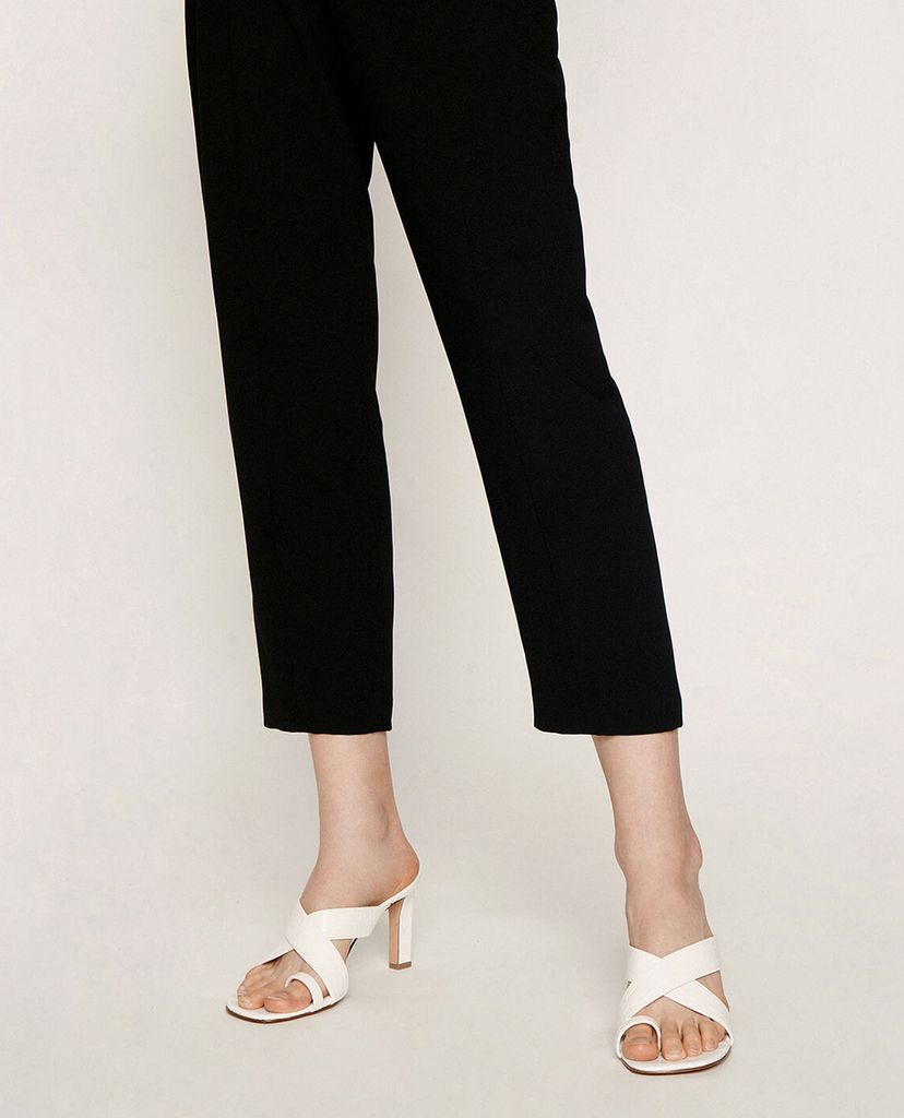 CHARLES & KEITH - Giày cao gót đế vuông Croc Effect Heeled Mules