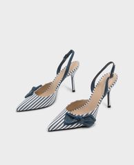 CHARLES & KEITH - Giày cao gót mũi nhọn Bow Detail Slingback