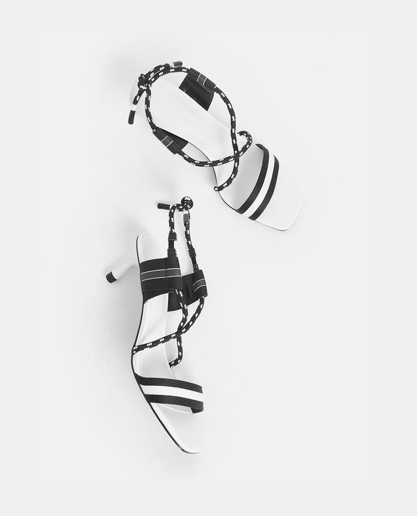 CHARLES & KEITH - Giày cao gót quai ngang Grosgrain & Rope Strappy
