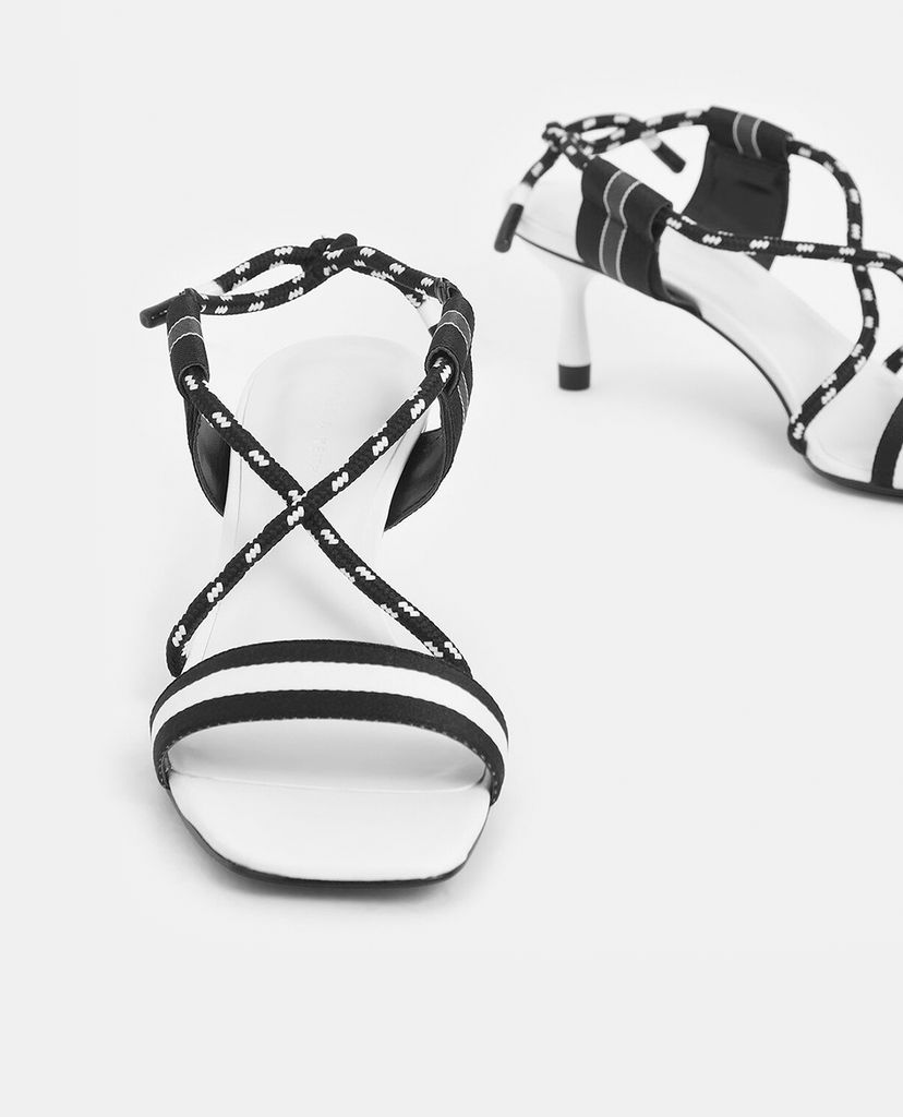 CHARLES & KEITH - Giày cao gót quai ngang Grosgrain & Rope Strappy
