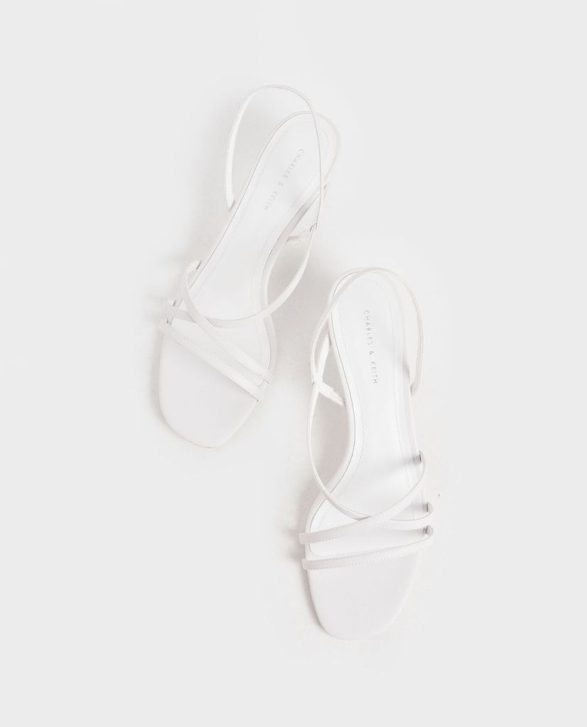 CHARLES & KEITH - Giày sandal cao gót hở mũi Strappy Cylindrical