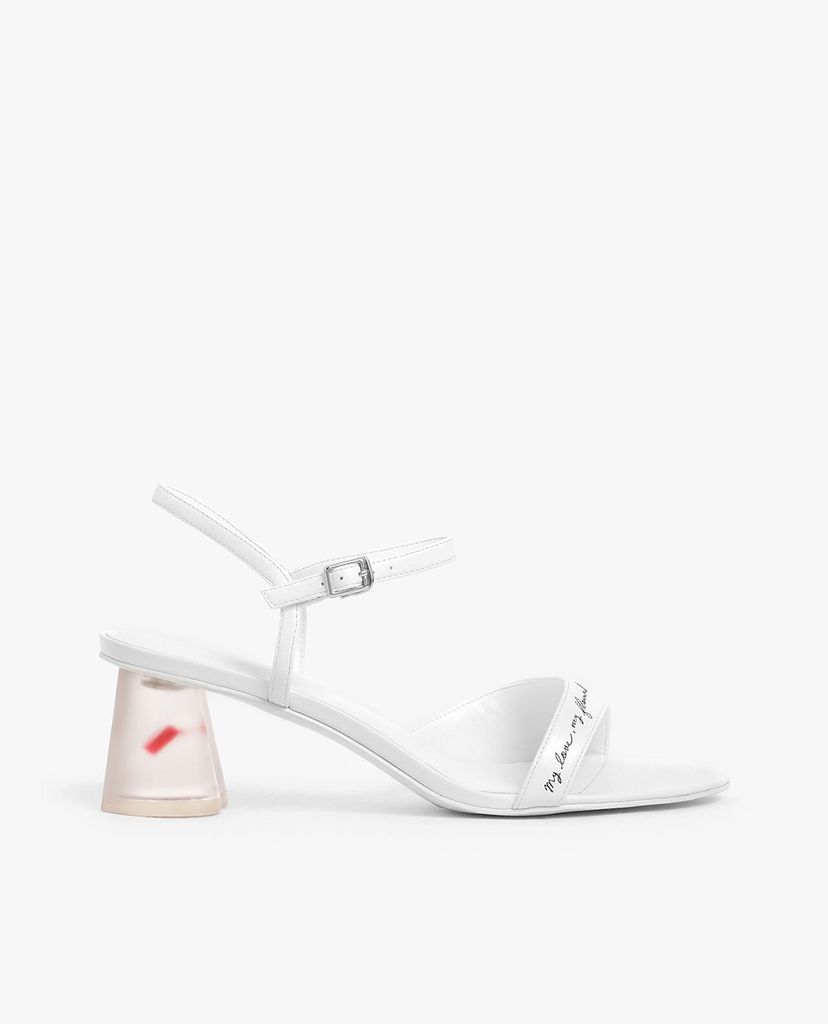 CHARLES & KEITH - Giày cao gót đế trong Embroidered Lucite Sculptural