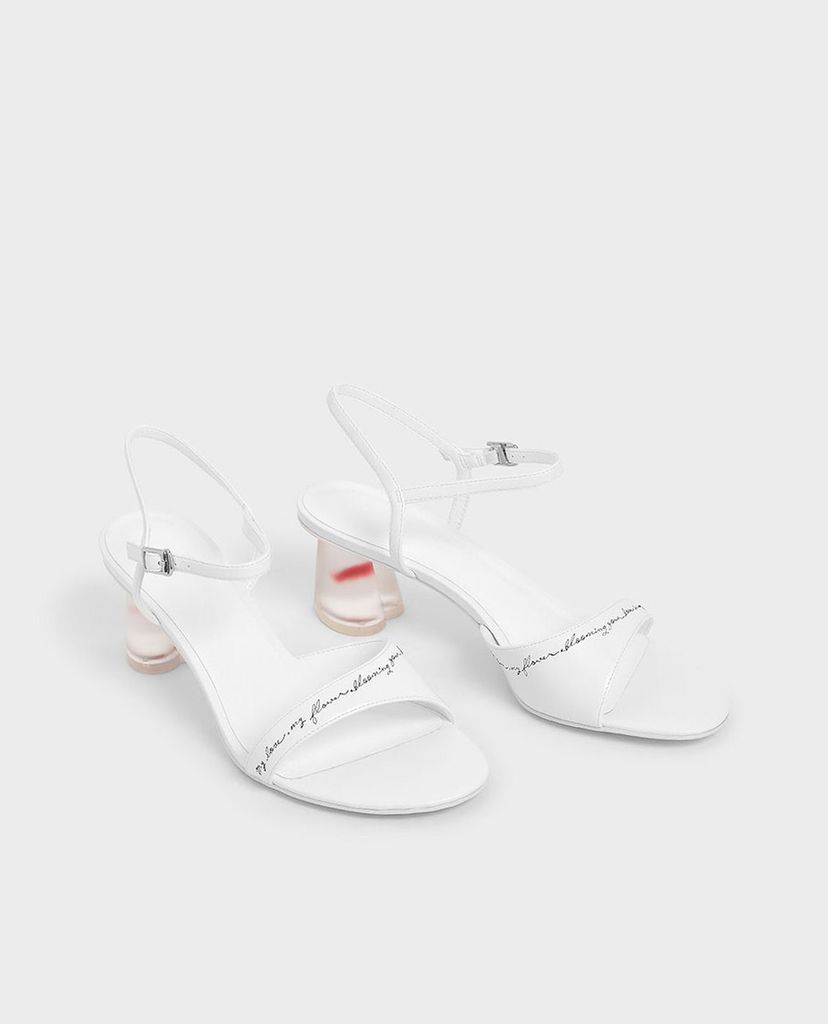 CHARLES & KEITH - Giày cao gót đế trong Embroidered Lucite Sculptural