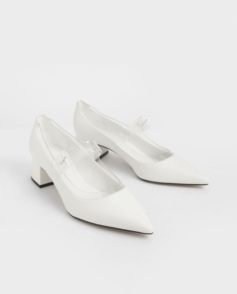 CHARLES & KEITH - Giày cao gót mũi nhọn Clear Mary Jane