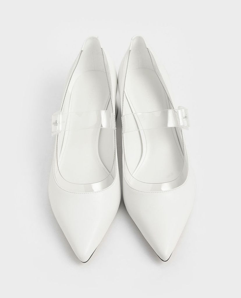 CHARLES & KEITH - Giày cao gót mũi nhọn Clear Mary Jane