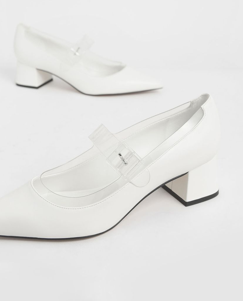 CHARLES & KEITH - Giày cao gót mũi nhọn Clear Mary Jane