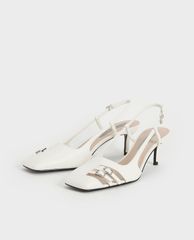CHARLES & KEITH - Giày cao gót mũi nhọn Cut Out Buckled Slingback