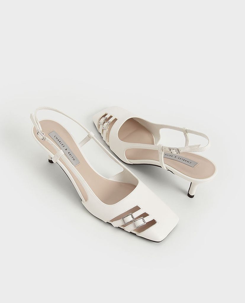 CHARLES & KEITH - Giày cao gót mũi nhọn Cut Out Buckled Slingback