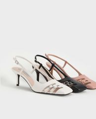 CHARLES & KEITH - Giày cao gót mũi nhọn Cut Out Buckled Slingback