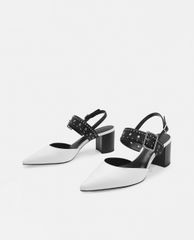 CHARLES & KEITH - Giày cao gót mũi nhọn Studded Pointed Slingbacks