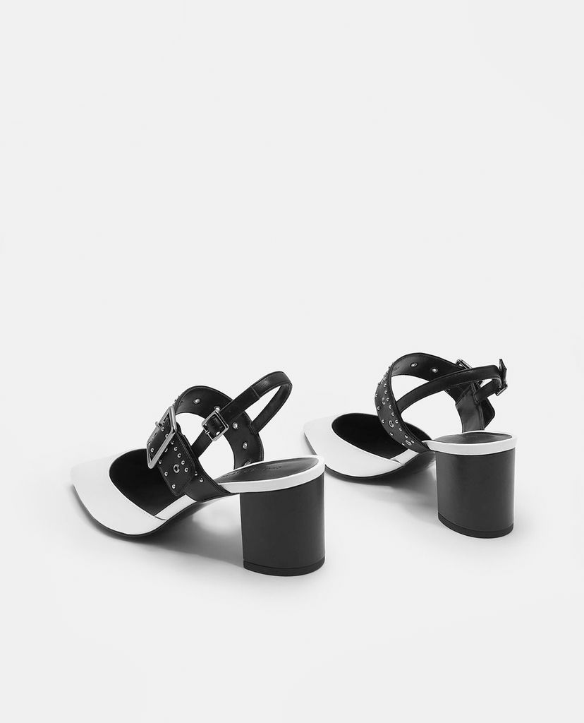 CHARLES & KEITH - Giày cao gót mũi nhọn Studded Pointed Slingbacks