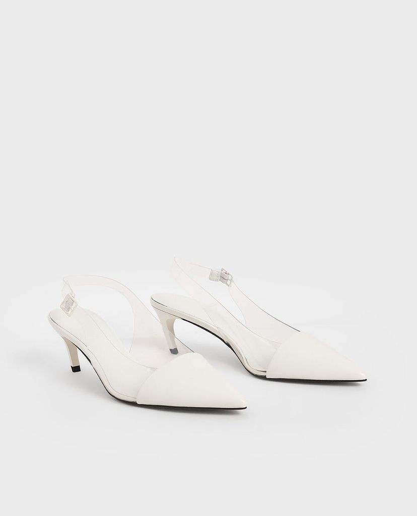CHARLES & KEITH - Giày cao gót mũi nhọn See Through Effect Metallic